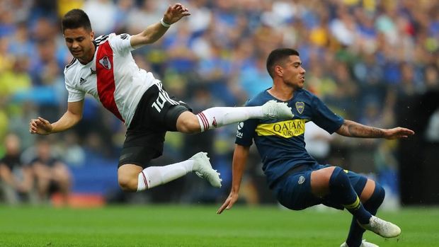 Leg pertama final Copa Libertadores 2018 berakhir imbang 2-2.