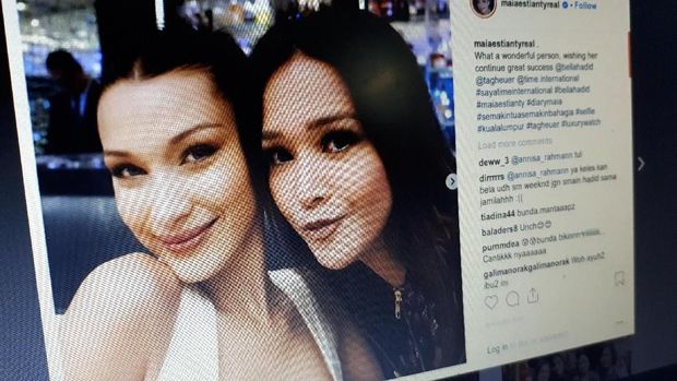 Bikin Iri! Maia Estianty Foto Bareng Bella Hadid
