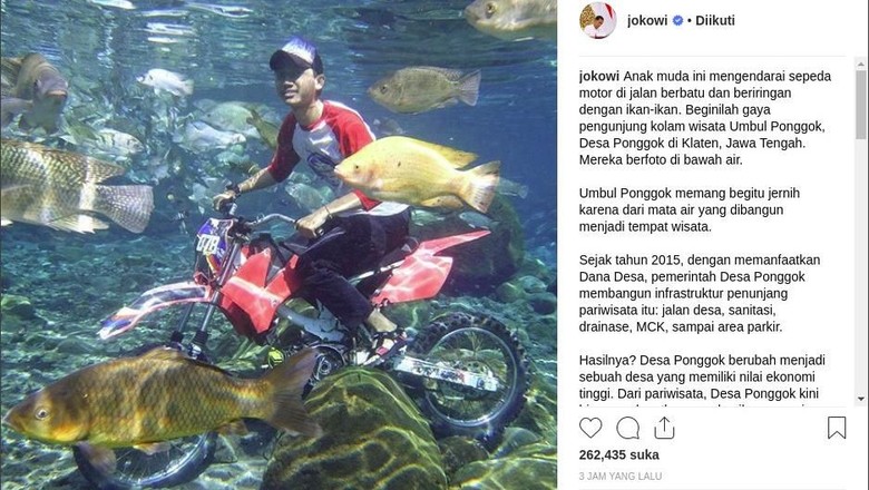 Jokowi Wisata Umbul Ponggok Hasilkan Rp 14 M Setahun