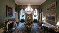 Salah satu ruangan di Gedung Putih dihias untuk menyambut natal.