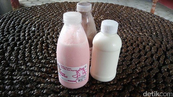 Susu yang dikemas dalam botol (Randy/detikTravel)