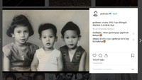 Prabowo kecil (tengah) berfoto bersama kedua kakaknya. Foto ini diambil di Jakarta pada tahun 1953 atau sekitar 65 tahun yan lalu. Istimewa/Dok. IG Prabowo.