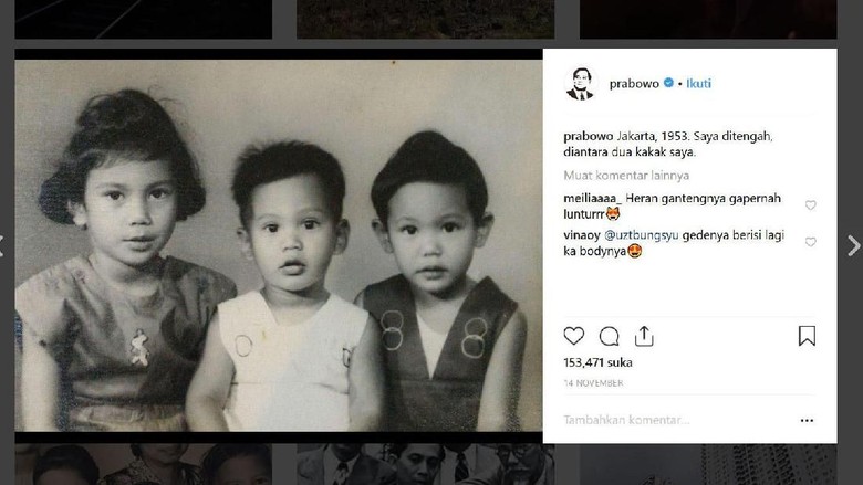 Prabowo kecil (tengah) (instagram.com)