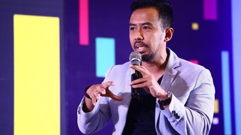 Ario Pratomo berbagi kisah mengenai konten kreatif dalam bentuk podcast. (Foto: Grandyos Zafna)