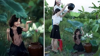 Di balik pembuatan foto gadis cilik bermain hujan. Foto: Ultralink