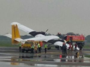 Lepas Landas, Pesawat Twin Otter Tergelincir di Bandara Juanda