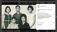 Prabowo cukup sering membagikan foto-foto masa kecilnya di akun sosial media Instagram miliknya. Seperti foto ini yang diambil saat Prabowo mulai beranjak remaja. Ia berfoto bersama kakak dan adik serta sang ibu tercinta, Dora Sigar. Istimewa/Dok. IG Prabowo.