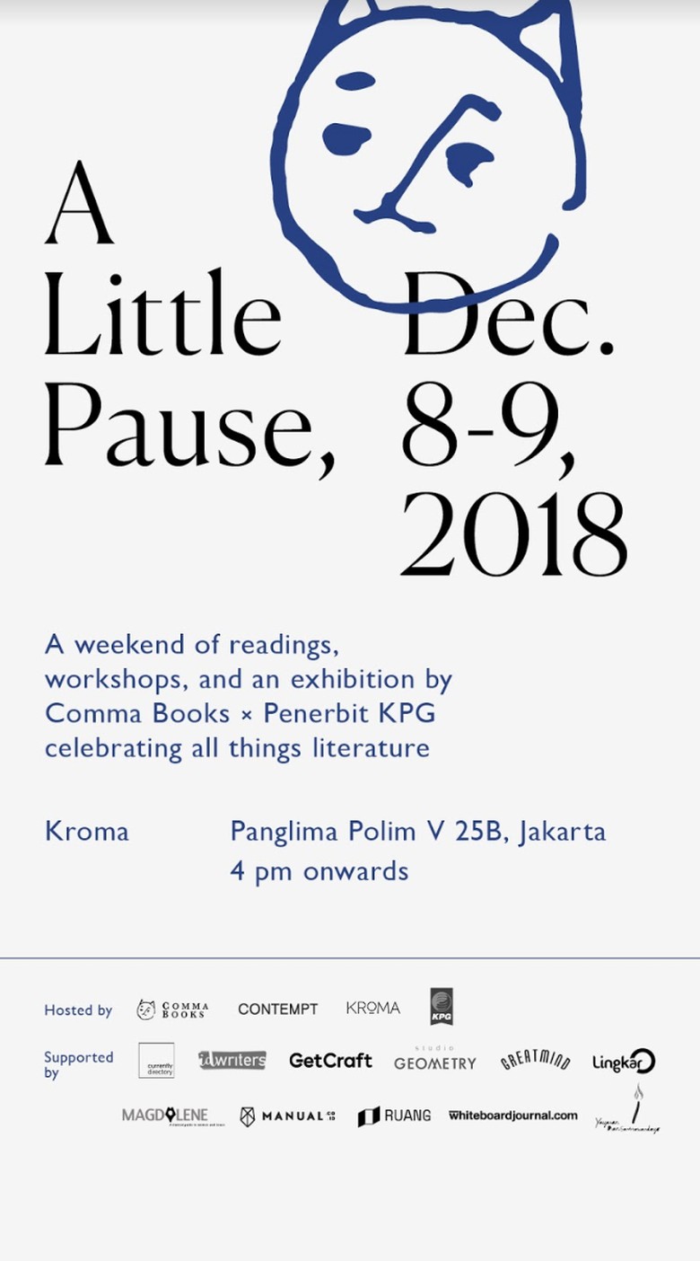 Rayakan Ultah Perdana, Comma Books Gelar A Little Pause Foto: Comma Books Rayakan Ultah Perdana, Comma Books Gelar A Little Pause Foto: Comma Books