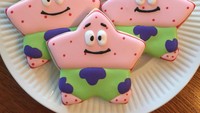 Selain SpongeBob, karakter Patrick berwarna merah muda dan lucu jadi inspirasi banyak orang ketika membuat cookies. Foto: Instagram @sugarmamma19