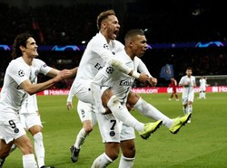 Bintang asal Brasil itu membuktikan kenapa dia dianggap sebagai salah satu pesepakbola terbaik dengan aksi-aksi yang merepotkan Liverpool dan mencetak gol yang jadi penentu kemenangan PSG. (Benoit Tessier/Reuters)