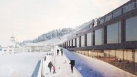 Jalur ski di hotel (Bjarke Ingels Group/CNN)
