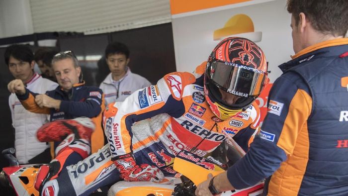 Marc Marquez kembali ke lintasan usai operasi. (Foto: Mirco Lazzari gp/Getty Images) Marc Marquez kembali ke lintasan usai operasi. (Foto: Mirco Lazzari gp/Getty Images)