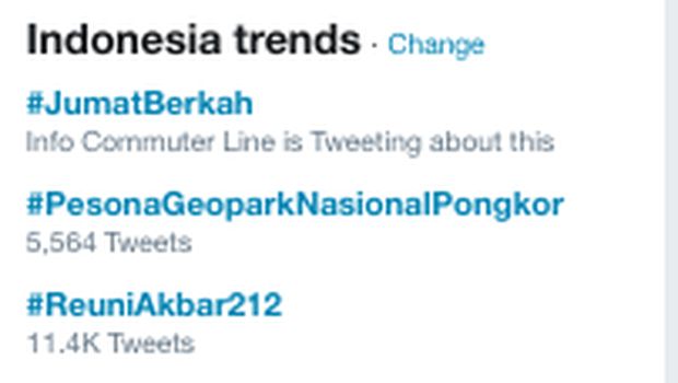 #ReuniAkbar212 Bergaung di Twitter