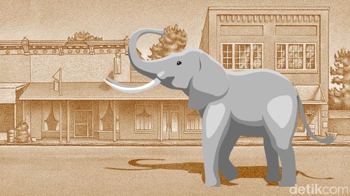 Ilustrasi gajah (Andhika-detikcom)