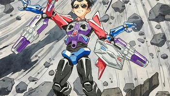 Dengan sentuhan tangan Thomas, gamar yang dibuat anaknya bisa menjadi gambar profesional.  (Foto: Instagram/thomasintokyo)