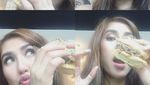Pose Seksi Louise Anastasya Kala Sarapan dan Cicip Buah Segar