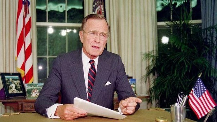 George H. W. Bush meninggal dunia di usia 94 tahun. (Foto: AFP) George H. W. Bush meninggal dunia di usia 94 tahun. (Foto: AFP)