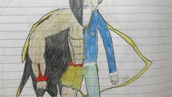 Konsep gambarnya sederhana, Romain akan menggambar ulang apapun yang dibuat anaknya. (Foto: Instagram/thomasintokyo)