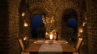 Ini ruang makannya di menara pengawas Foto: Airbnb