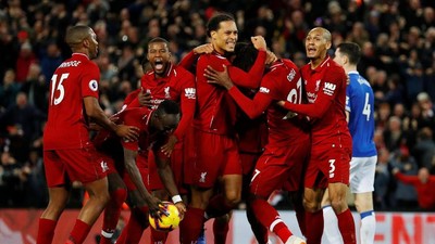 Drama Gol Menit 95 di Derby Merseyside