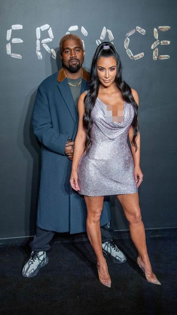Kim Kardashian dan suami, Kanye West.