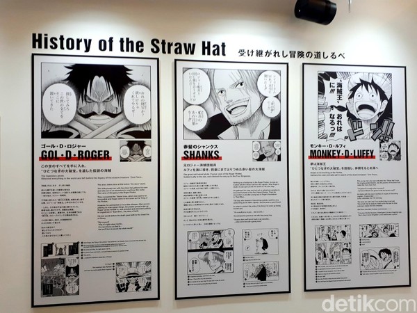 Begitu masuk, kita akan mengenal 3 tokoh utama di One Piece yakni Gol D Roger, Shanks dan tentu Monkey D Luffy (Afif Farhan/detikTravel) Begitu masuk, kita akan mengenal 3 tokoh utama di One Piece yakni Gol D Roger, Shanks dan tentu Monkey D Luffy (Afif Farhan/detikTravel)