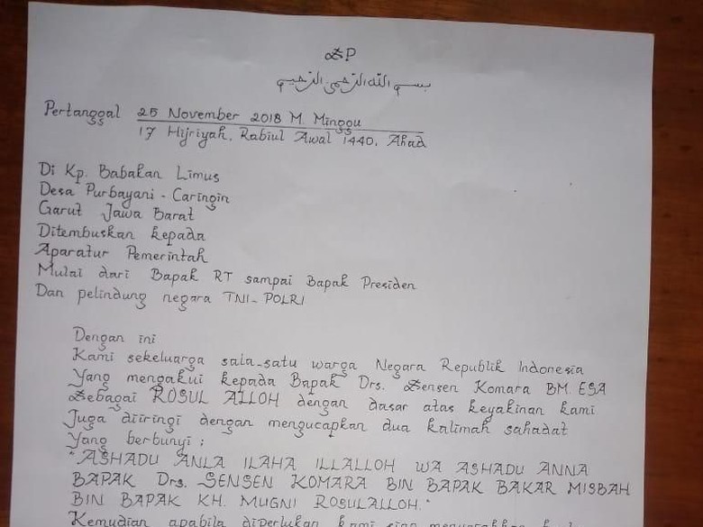 Polres Garut Periksa Hamdani Pembuat Surat Sensen Rasul Polres Garut Periksa Hamdani Pembuat Surat Sensen Rasul