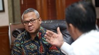 Ketua KPU Arief Budiman menerima sejumlah budayawan di kantor KPU, Jakarta, Selasa (4/12/2018).