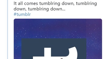 Tumblr digambarkan runtuh karena kehilangan penggunanya. Foto: Twitter