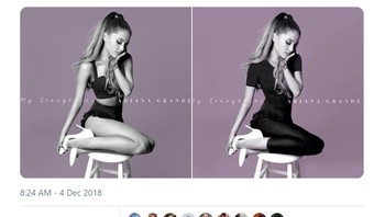 Seperti @PlayboiSimon yang menggambarkan Tumblr menjadi lebih konservatif dengan foto Ariana Grande. Foto: Twitter
