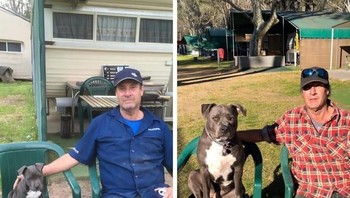 Dulu dan sekarang anjing ini tumbuh bersama dengan tuannya. (Foto: Brightside)