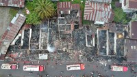 Begini kondisi pasar usai terbakar. ANTARA FOTO/Iggoy el Fitra.