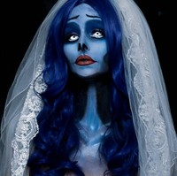 Tak hanya tampil untuk tokoh-tokoh cantik saja, Sian pun tak ragu tampil menjadi tokoh seram. Inilah penampilan Sian ketika berdandan menjadi Emily di animasi The Corpse Bride.  Foto: dok. Instagram (@disney_princess_sian)