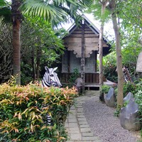 Rumah Antik juga nggak kalah unik. Selain eksteriornya yang bernuansa etnik, kumpulan hewan tiruan dan tanaman eksotis menjadi daya tariknya. Foto: Daniel Ngantung/Wolipop