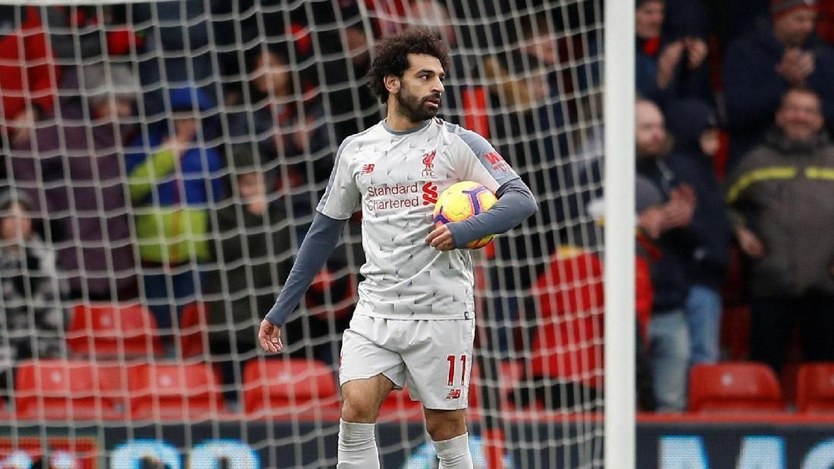 Mohamed Salah bikin hat-trick ke gawang Bournemouth (REUTERS/Peter Nicholls)