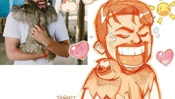 Dia mentransformasi foto menjadi sketsa kartun yang cukup keren. Foto: Robert De Jesus