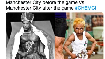 Perbedaan Manchester City sebelum dan sesudah pertandingan. Foto: Twitter