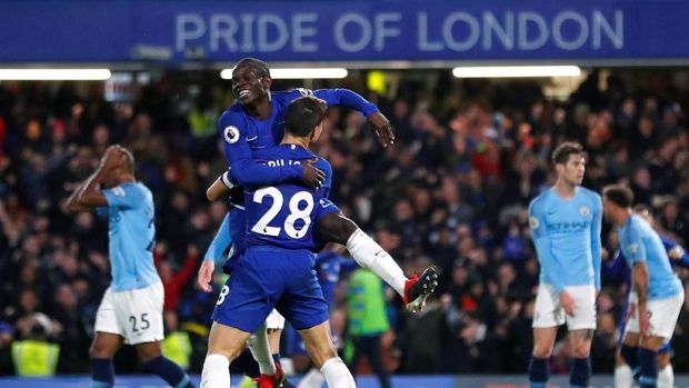 Man City kalah 0-2 dari Chelsea di Stamford Bridge.