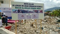 Tiga masjid yang dibangun adalah Masjid Al Ikhlas, Donggala Kodi, Palu; Masjid Nur Assadah, Tatanga, Palu; Masjid Iqra, Kabonena, Palu. (Elvan Dany Sutrisno/detikcom)