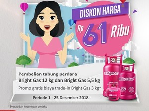 Dalam Rangka HUT Pertamina, Diskon Harga Bright Gas Rp 61 Ribu