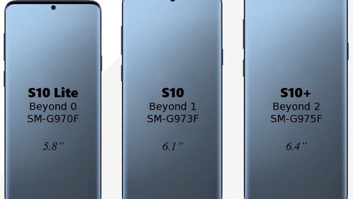 Ada bocoran bahwa jumlah kamera belakang pada trio Galaxy S10 masih kalah banyak dibandingkan Galaxy A9. (Foto ilustrasi tiga model Galaxy S10: istimewa) Ada bocoran bahwa jumlah kamera belakang pada trio Galaxy S10 masih kalah banyak dibandingkan Galaxy A9. (Foto ilustrasi tiga model Galaxy S10: istimewa)