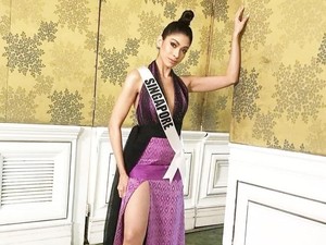Foto: Miss Universe Singapura Di-bully Gara-gara Kostumnya Bergambar Trump