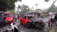 Tabrakan maut itu melibatkan mobil elf nopol D 7725 AK dan Mitsubishi Galant nopol D 13 FUL. Istimewa/Polres Garut.