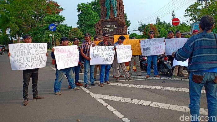 Jurnalis Mojokerto dan Kediri Kompak Protes Pernyataan Prabowo