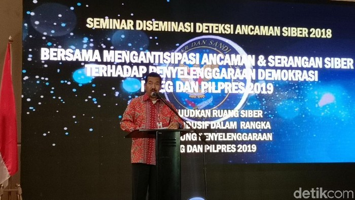 Kepala BSSN Djoko Setiadi mengungkap jumlah serangan siber ke Indonesia pada 10 bulan awal tahun 2018 (Foto: Agus Tri Haryanto/detikINET)