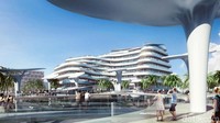 Semua bangunan mulai dari tempat tinggal, bandara, pusat perdagangan, pusat konvensi, transportasi, perbelanjaan, hotel, dan lainnya tampak saling terhubung. IstimewaCAA Architecs/Inhabitat.