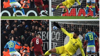 Selain gol tunggal Mohamed Salah, penampilan gemilang kiper Liverpool Alisson Becker juga jadi alasan kenapa Napoli kalah. Foto: Istimewa