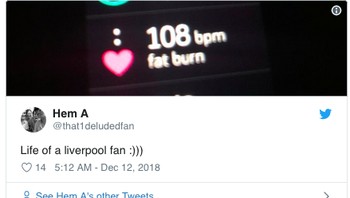 Liverpudlians pasti deg-degan menyaksikan Liverpool vs Napoli. Jantung berdetak kencang seperti meme ini. (Foto: Internet/Twitter)