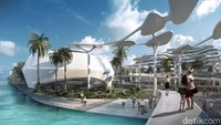 Pemanasan global dan naiknya permukaan laut merupakan keprihatinan serius bagi Maladewa. Istimewa/CAA Architecs/Inhabitat.