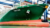 Jika waktunya tepat traveler bisa melihat Triton, kapal kontainer sepanjang 366 meter seberat 148.000 ton dari Malta. Triton lebih panjang dan lebih berat dari kapal induk Angkatan Laut AS, Nimitz (Brad Lendon/CNN Travel)